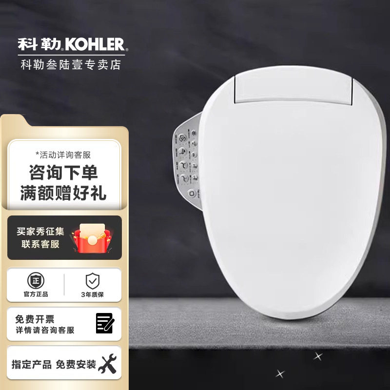 科勒智能马桶盖板速热型电子智能座便器盖板清舒宝暖风热水18649T