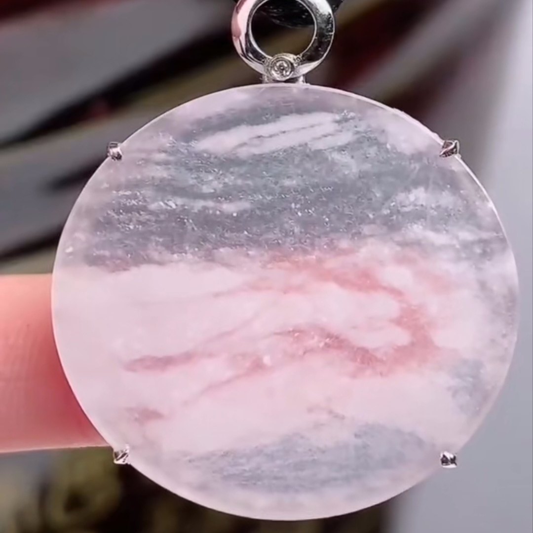 天然翡翠a货老坑冰种木哪雪花棉无事牌圆牌玉吊坠挂件新品推荐款