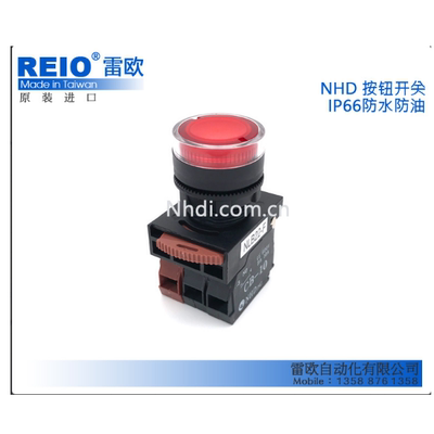 台湾贺电nhd原装进口平头按钮