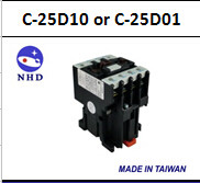 台湾贺电NHD 原装进口 C-25D10 常开 C-25D01 常闭 40A交流接触器