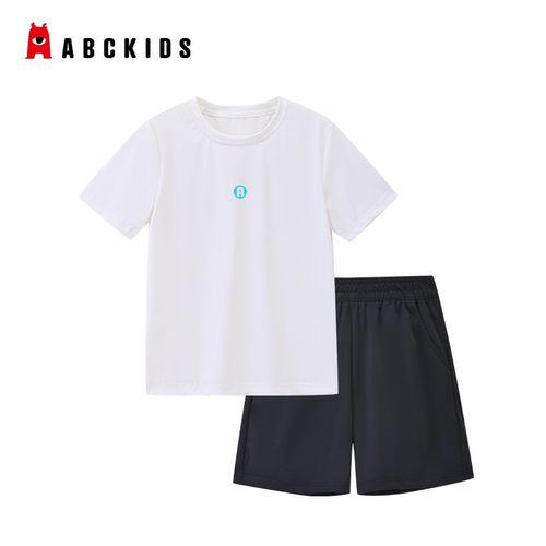 ABCKIDS儿童短袖T恤短裤套装2026新款夏季休闲男童速干运动两件套