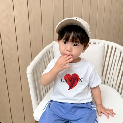 小清新亲子装 男童女童宝宝大孩都能穿 娃是薄款透气 成人220g厚