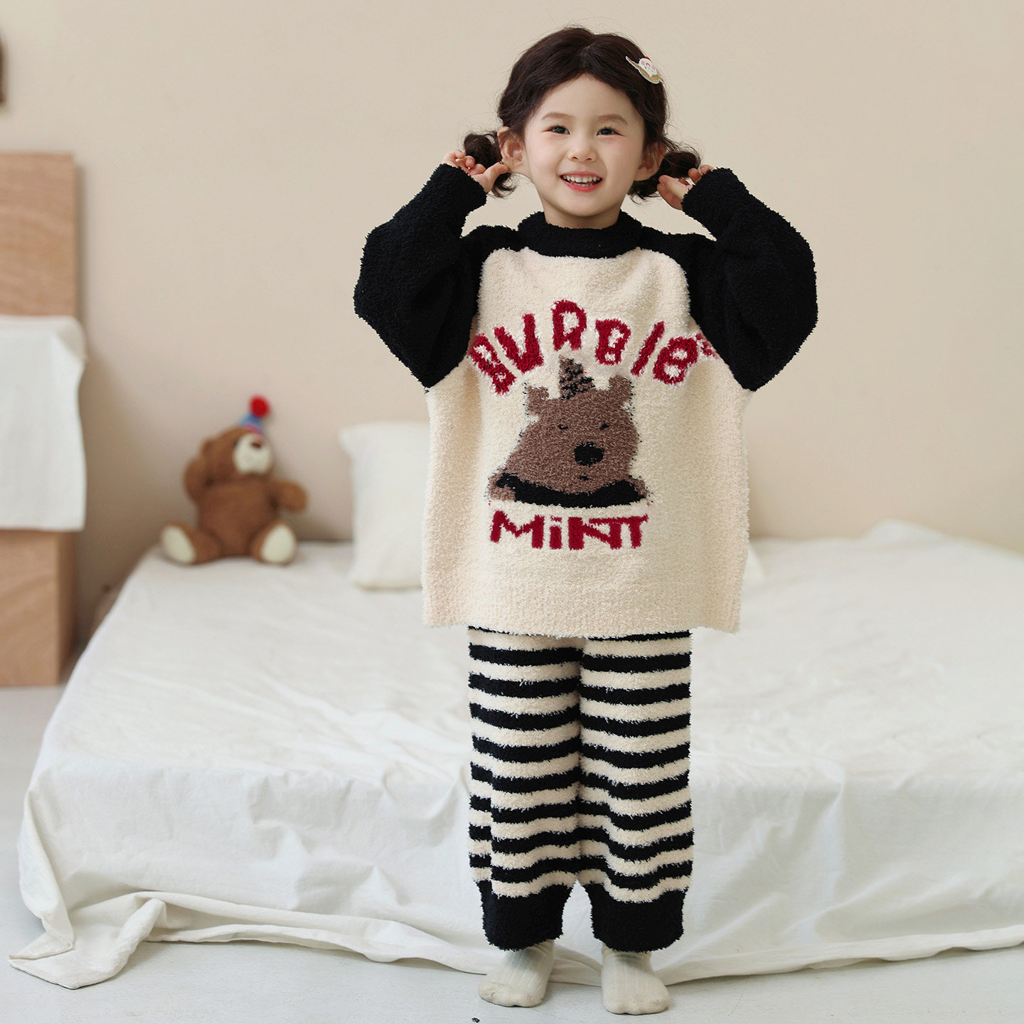 女童半边绒睡衣套装秋冬2025新款女孩宝宝加绒加厚保暖家居服冬装,童装/婴儿装/亲子装,家居服套装,淘宝优惠券,粉丝福利购,淘宝优惠卷