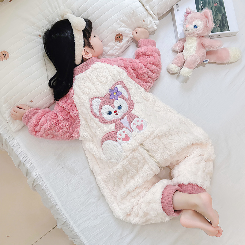 女童珊瑚绒睡袋秋冬款