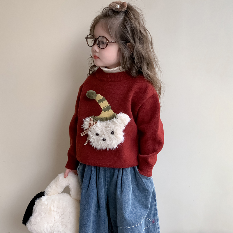 女童毛衣冬季新款套头针织衫