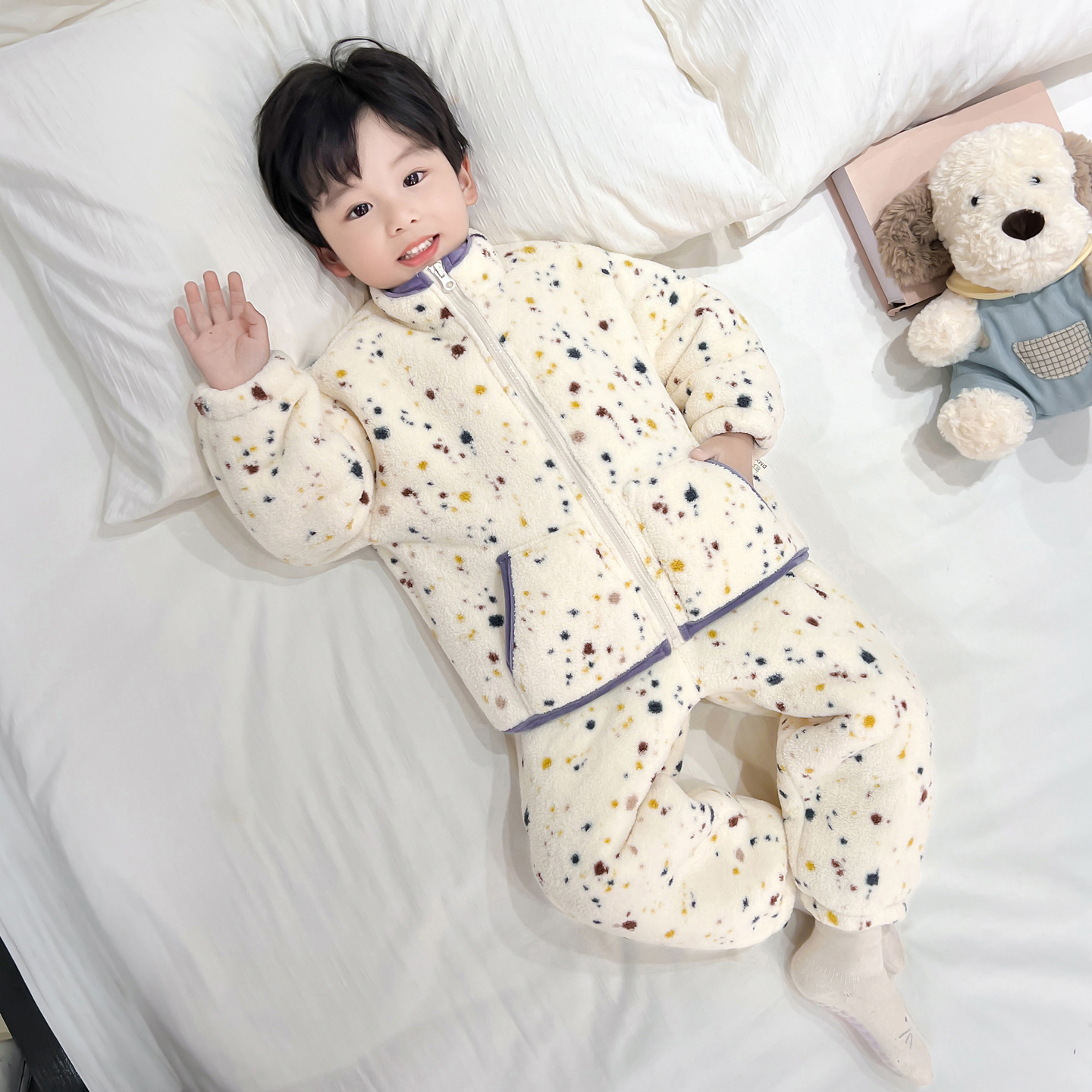 男童睡衣套装冬季2025新加绒加厚
