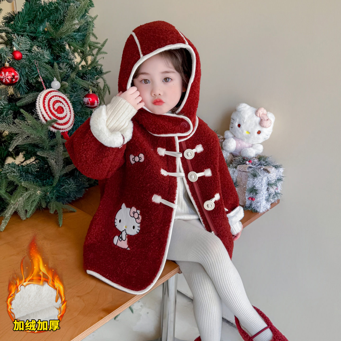 女童毛毛外套秋冬2025新加绒加厚