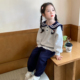 女宝宝早春穿搭儿童运动春季 洋气时髦学院风套装 2026新款 女童春装