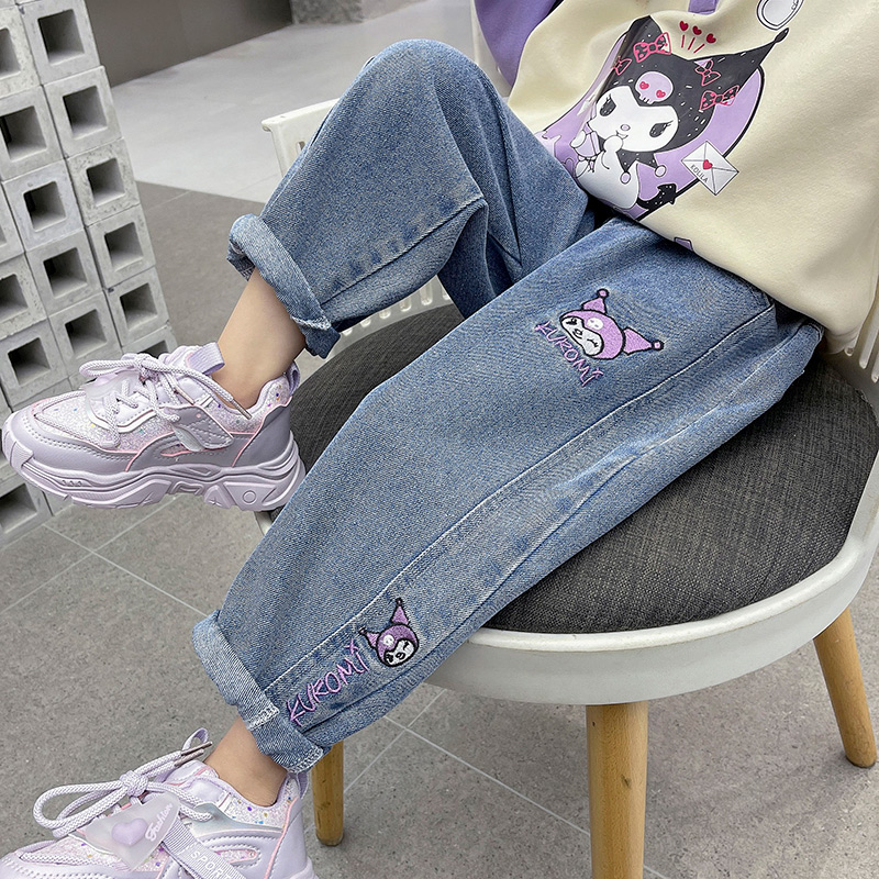 女童牛仔裤春秋款2025早秋童装新款女宝宽松直筒休闲儿童裤子春季