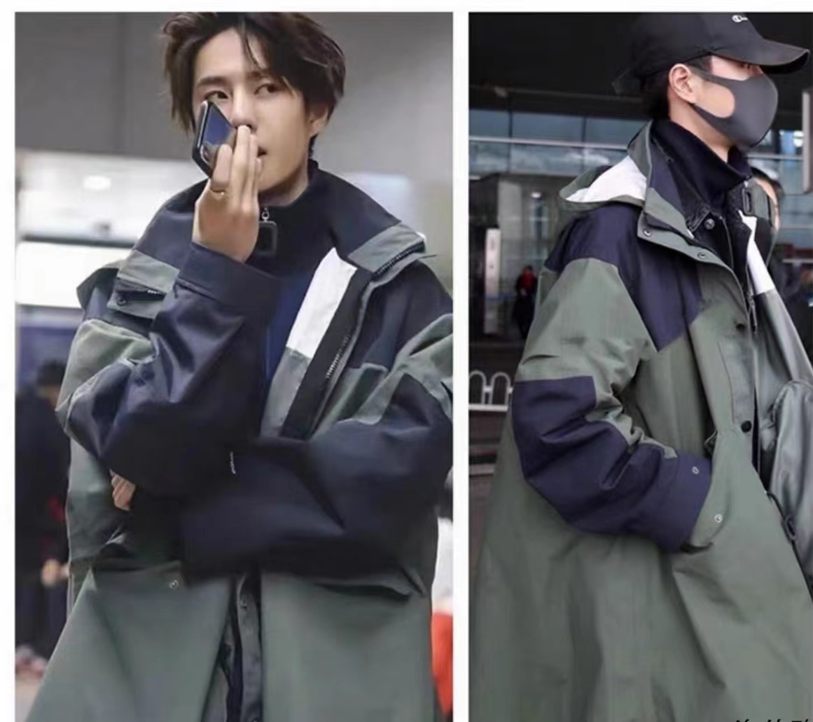 王一博限量合作款sx f防风外套女款连帽户外机能通勤长款女装风