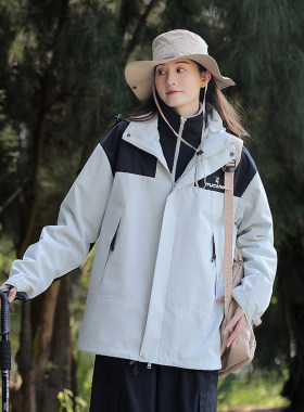 啄木鸟冲锋衣女防风防水外套