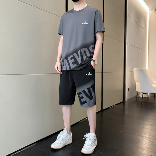 啄木鸟冰丝运动套装男一套搭配