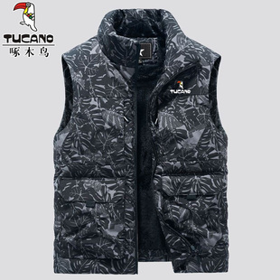 加绒保暖羊羔绒马夹休闲立领背心坎肩外套 冬季 啄木鸟工装 马甲男士