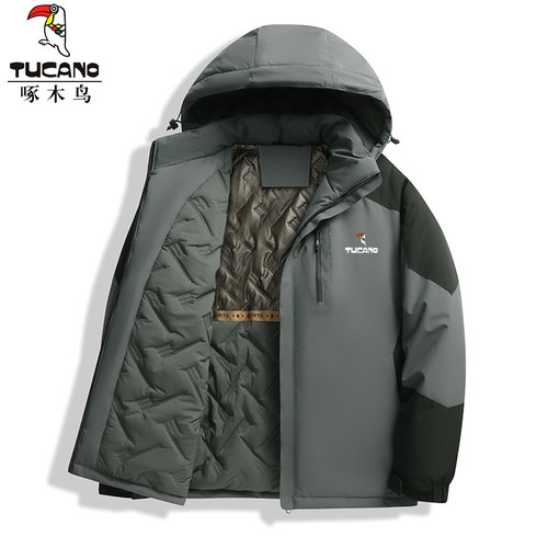 啄木鸟冲锋衣棉服外套男夹克棉袄