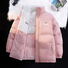 啄木鸟羽绒棉服女2025新款秋冬加厚羊羔毛绒棉袄双面穿棉衣外套男
