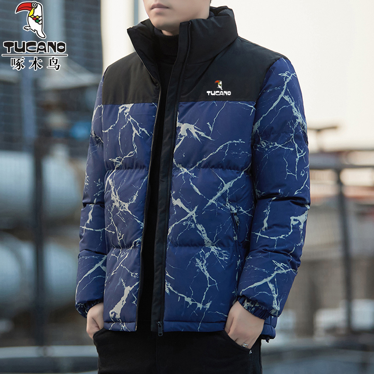 啄木鸟羽绒棉服男士秋冬季外套潮流帅气百搭保暖棉袄潮牌冬装棉衣