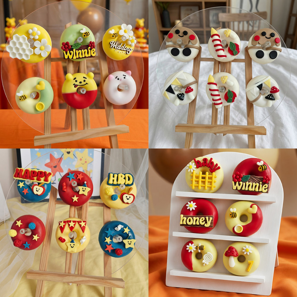 小熊星星人Jellycat生日周岁百日甜品台甜甜圈蛋糕棒棒糖网红摆台