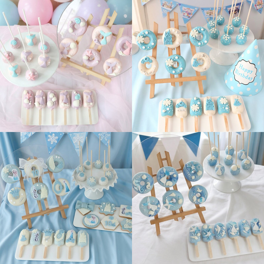美人鱼海洋冰雪奇缘雪花生日周岁百日天甜品台甜甜圈蛋糕手工西点
