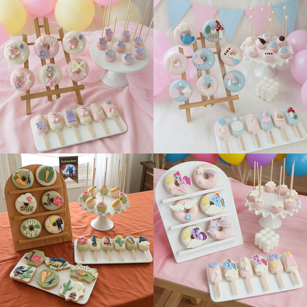 玲娜贝儿小马宝莉爱丽丝梦游仙境疯狂动物城生日甜品台甜甜圈甜点