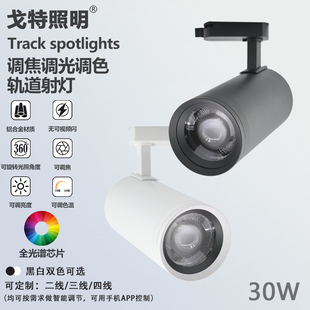 大瓦数30W文旅展馆展厅客厅会所调色温调光调焦cob光源led轨道灯