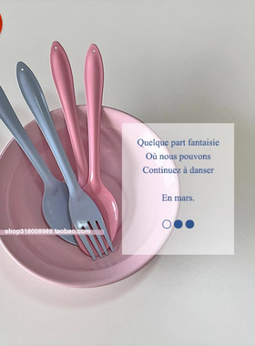 走失的blue韩式彩色搪瓷叉勺马卡龙奶油色系珐琅餐叉餐勺西餐餐具