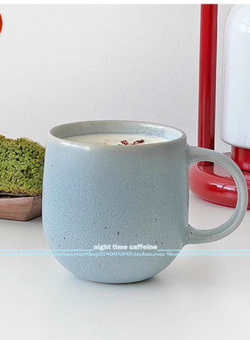 走失的blue 韩式马克杯窑变浅蓝陶瓷咖啡杯饮料杯牛奶杯水杯330ml