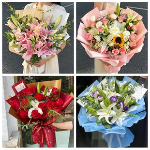 湛江遂溪徐闻县廉江雷州吴川同城鲜花店玫瑰百合花束送老婆女朋友