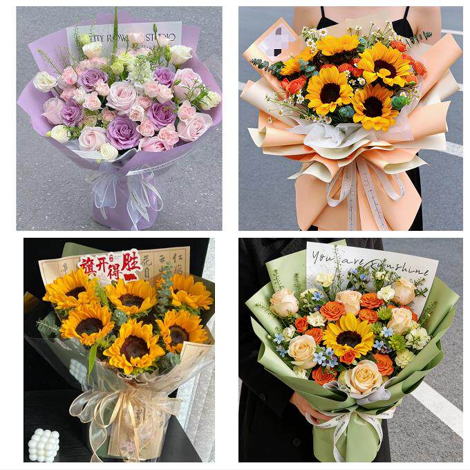 向日葵玫瑰混搭花束送朋友送徐州市鼓楼区云龙区贾汪区同城鲜花店