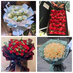 江苏镇江市京口区润州区丹徒区同城鲜花店送11朵33枝玫瑰表白女友