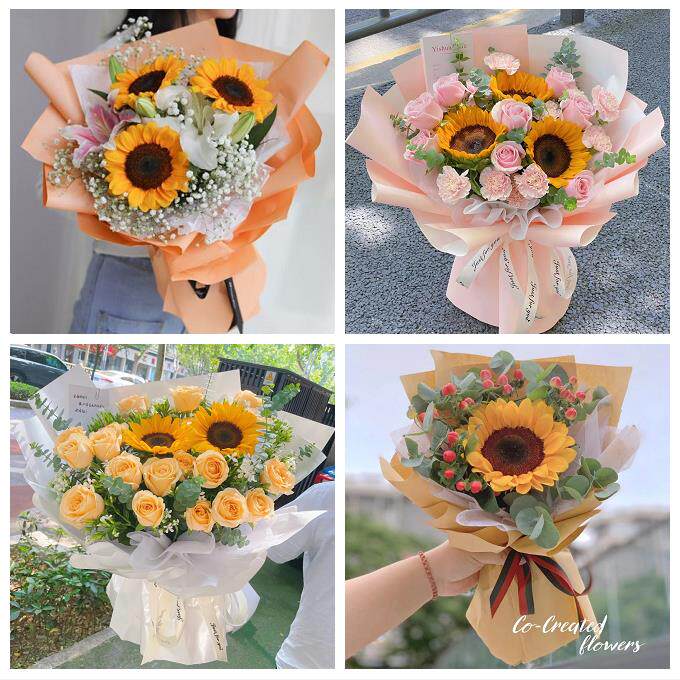 湖南岳阳市平江县汨罗市临湘市同城鲜花店学生高考向日葵玫瑰花束