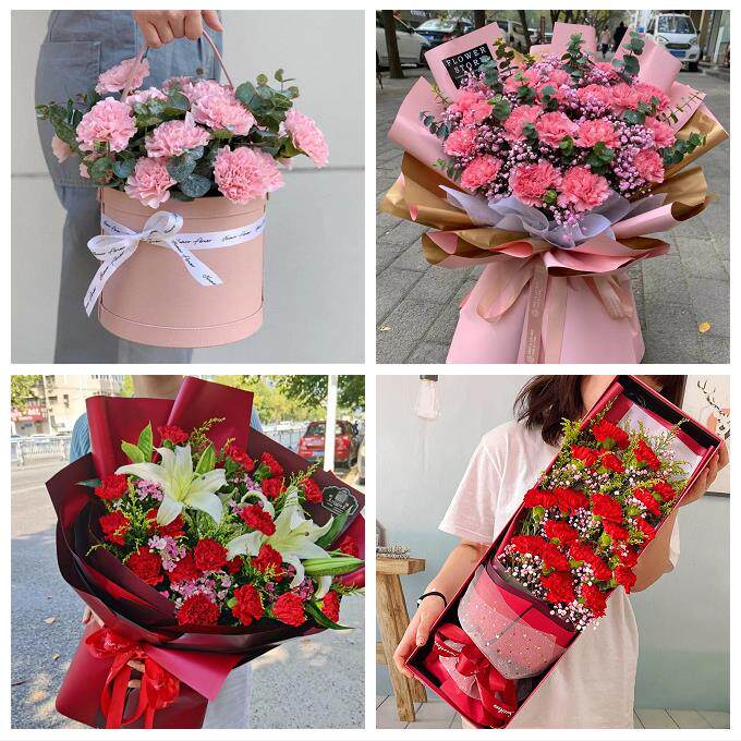 防城港港口防城区上思县东兴同城鲜花店38节康乃馨百合花束送长辈