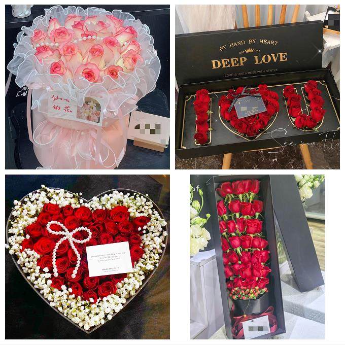 湖北武汉市洪山江夏黄陂新洲区同城鲜花店圣诞平安夜玫瑰花束礼盒