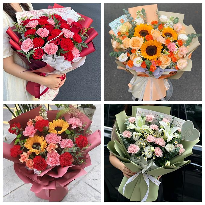 铜陵市铜官义安区郊区枞阳县同城鲜花店送康乃馨百合长辈生日花束