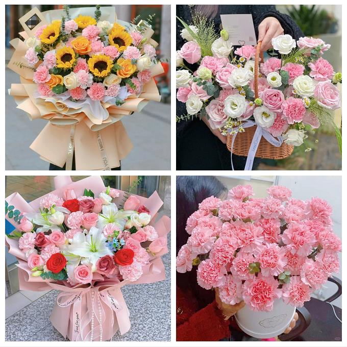 洛阳市吉利洛龙区孟津新安县同城鲜花店配送教师节康乃馨百合花束