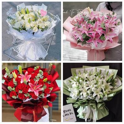 芜湖市镜湖弋江鸠江区三山区同城鲜花店送闺蜜女朋友百合玫瑰花束