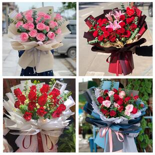 湖北武汉市汉阳区武昌区青山区同城鲜花店送11朵33枝玫瑰表白女友