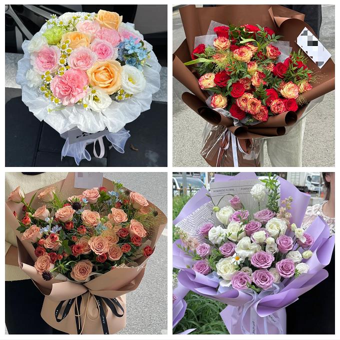 东营东营河口垦利区利津广饶同城鲜花店送卡布碎冰蓝玫瑰生日花束