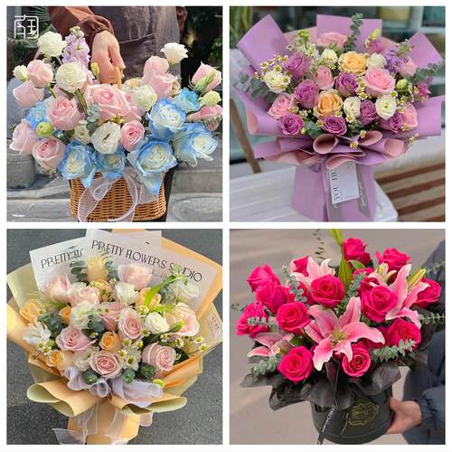 送保山市隆阳区施甸县龙陵县同城鲜花店玫瑰向日葵绣球送朋友生日