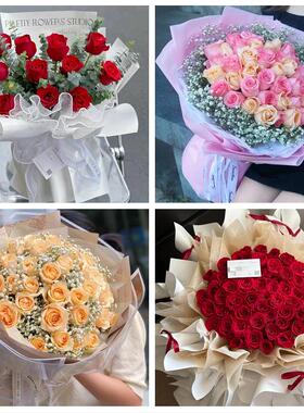 玫瑰花束表白女友老婆生日北京朝阳团结湖六里屯八里庄同城鲜花店