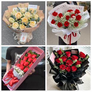 上海浦东新区北蔡合庆曹路唐镇鲜花店同城配送女朋友情人节红玫瑰