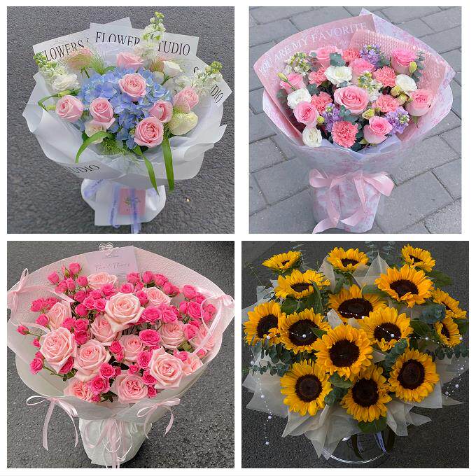 向日葵玫瑰混搭花束送朋友北京市房山区城关新镇向阳街同城鲜花店