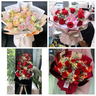 送南昌市新建区安义县进贤县同城鲜花店情人节玫瑰花束礼盒送女友