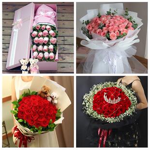 河南许昌市襄城县禹州市长葛市同城鲜花店送11朵33枝玫瑰表白女友