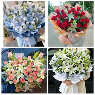 商丘市梁园睢阳区民权县睢县同城鲜花店玫瑰百合花束送老婆女朋友