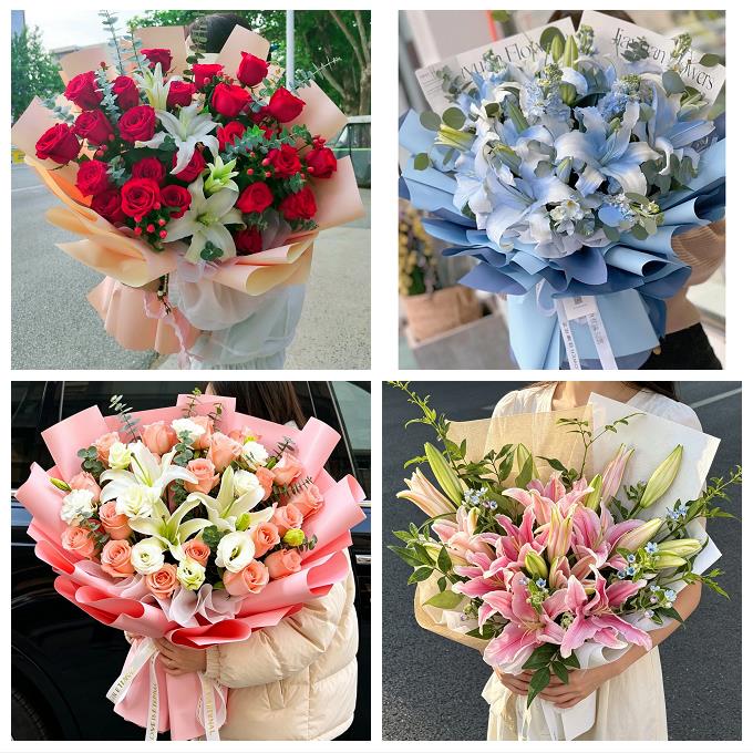 送晋中市平遥县灵石县介休市同城鲜花店玫瑰百合花束送老婆女朋友 - 实物图