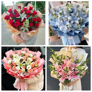 送晋中市平遥县灵石县介休市同城鲜花店玫瑰百合花束送老婆女朋友