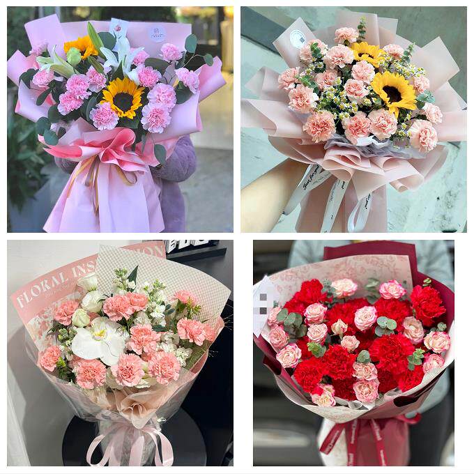 送绥化市安达市肇东市海伦市同城鲜花店38节康乃馨百合花束送长辈