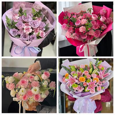 沧州市南皮吴桥县献县孟村县同城鲜花店配送母亲节康乃馨百合花束