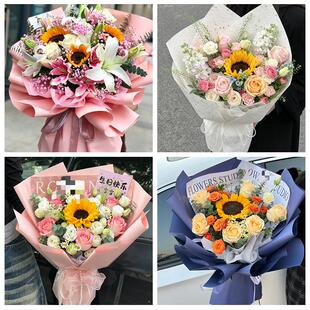 中高考向日葵玫瑰混搭花束上海市浦东新区祝桥泥城宣桥同城鲜花店
