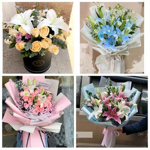 西藏拉萨市城关区堆龙德庆区同城鲜花店订玫瑰百合送女友老婆生日